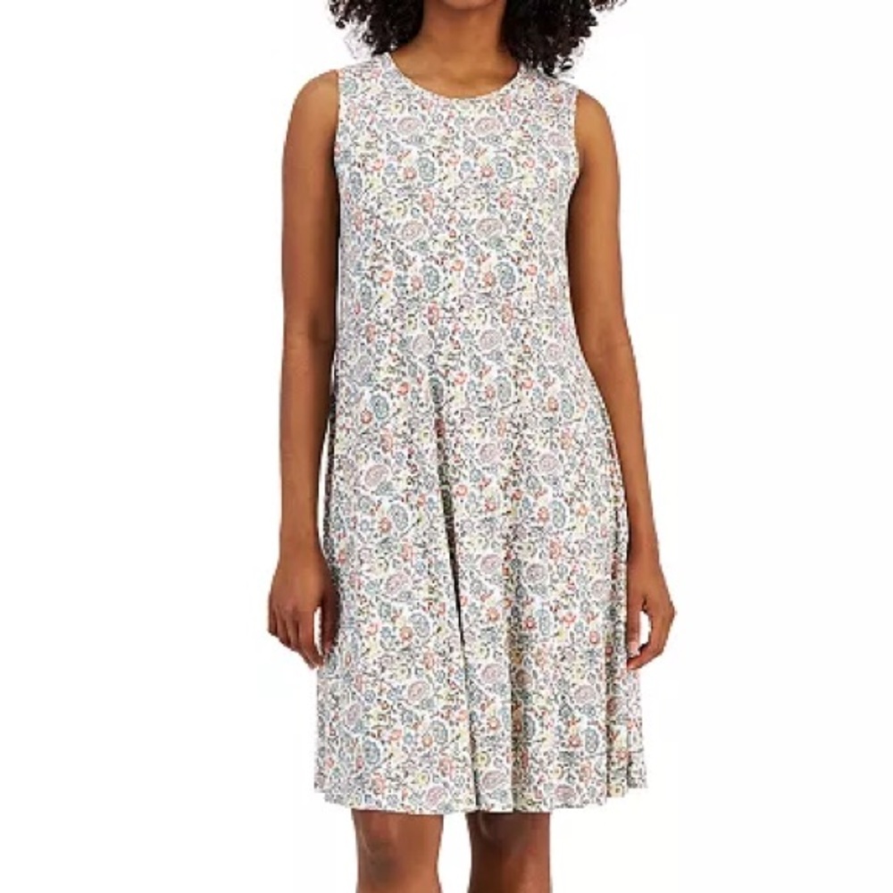Style & Co for Macy’s Floral Printed Sleeveless Swing‎ Dress Size M